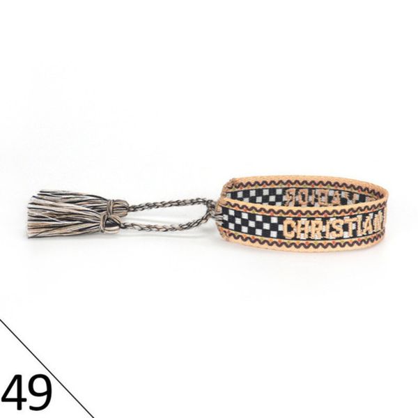 

brand fashion bracelets woven friendship for womens handmade braided luxury bracelet designers with tassel print embroidery mens jewelry ban, Golden;silver