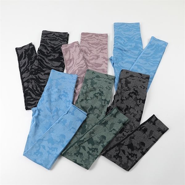 

women's leggings camo seamless yoga high waist booty gym sports pants push up sport women fitness workout leggins 220902, Black