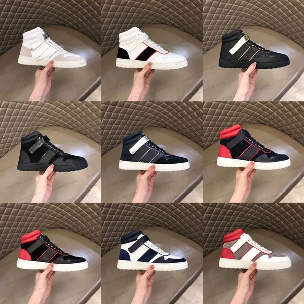 

designer men basketball shoes real leather handmade multicolor gradient technical high sneakers famous shoe mens trainers, Black