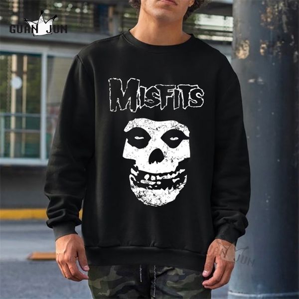 

mens hoodies sweatshirts halloween hoodies misfits skull sweatshirts women autumn and winter casual round neck print long sleeve female swea, Black