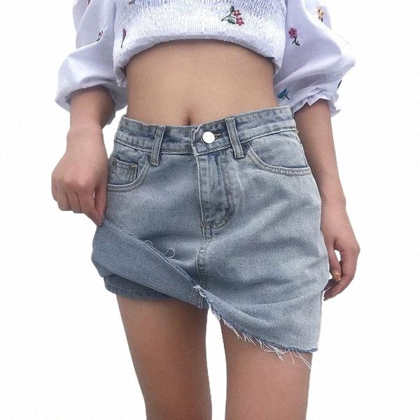 

skirts skirts vintage 2000s distressed y2k aesthetic denim mini skirt with shorts for women kawaii girls high waist skorts q4ug#, Black