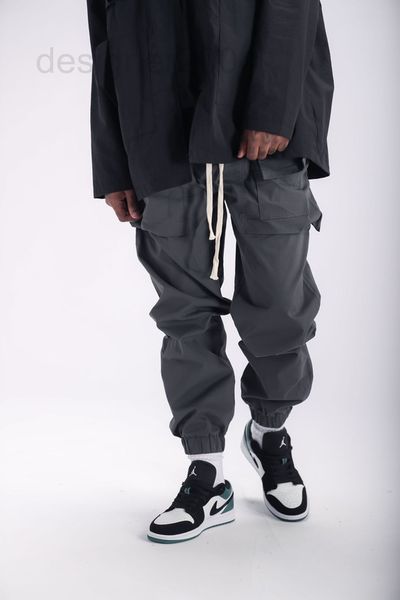 

men's pants designer large pocket leggings grey black overalls new men's pants 0498