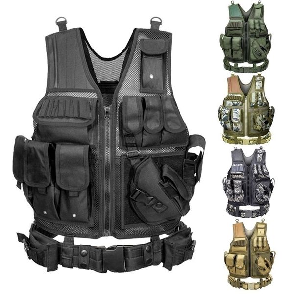 

men's vests tactical military combat armor mens hunting army adjustable outdoor cs training airsoft 220902, Black;white
