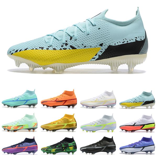 

soccer shoes phantom gt2 elite df fg firm ground cleat high low grey vol men outdoor football sneakers mens trainers high quality