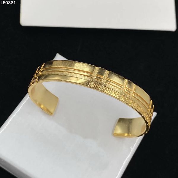 

designed brass letter open bracelets bangle banshee greece meander pattern medusa head portrait 18k gold plated womens bangle designer jewel, Black