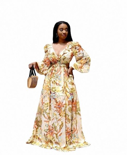 

ethnic clothing ethnic clothing 2022 summer african women v-neck polyeter printing plus size long dress dresses for o0vy#, Red