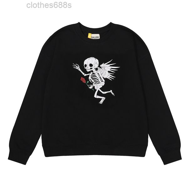 

men's t shirts hip hop galleryysie 2022 designer shirts depts mens american fashion angel skeleton wings rose gilding print men's, White;black