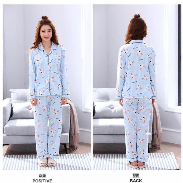 

womens sleepwear cotton pajamas sets long sleeve pants summer spring cute 2, Black;red