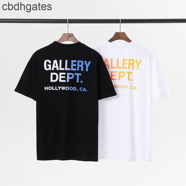 

dept t shirts tee chaopai designer galleryes spring summer classic letter slogan gradient printed men's women's short sleeve t-sh, White;black
