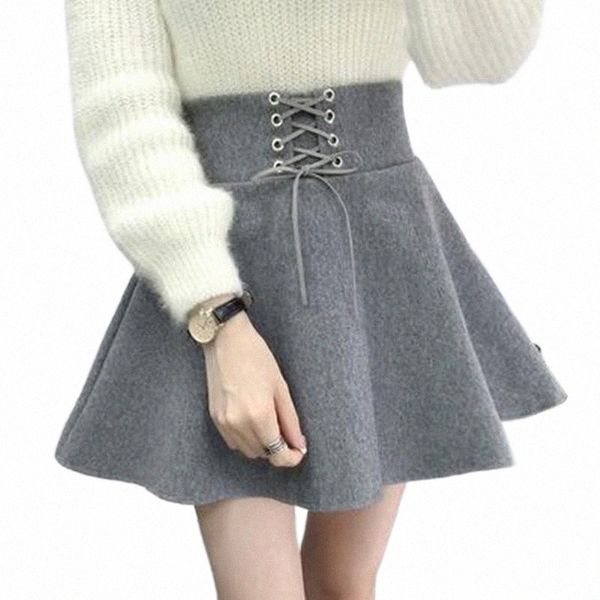 

skirts skirts 2022 autumn winter high waist umbrella skirt a word wild woolen female flared poncho z2lk#, Black