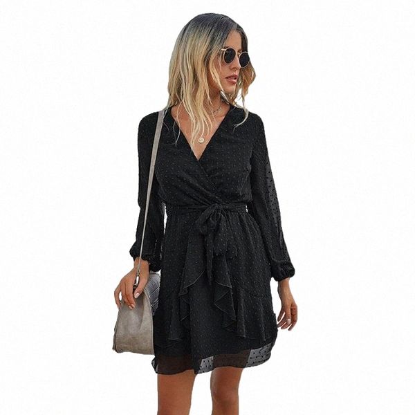 

casual dresses casual dresses autumn products style fashion v-neck long sleeve solid color dress women z5x4#, Black;gray