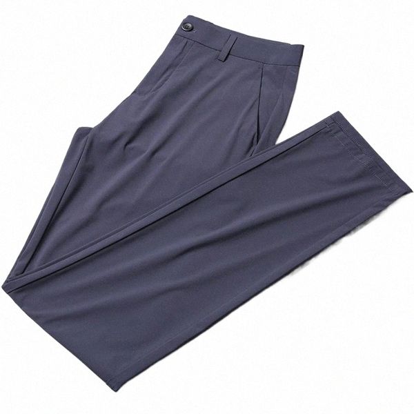 

men's pants men's pants jsbdenjoy natural pure summer light luxury ice smooth business men slim straight leg casual x4fd#, Black