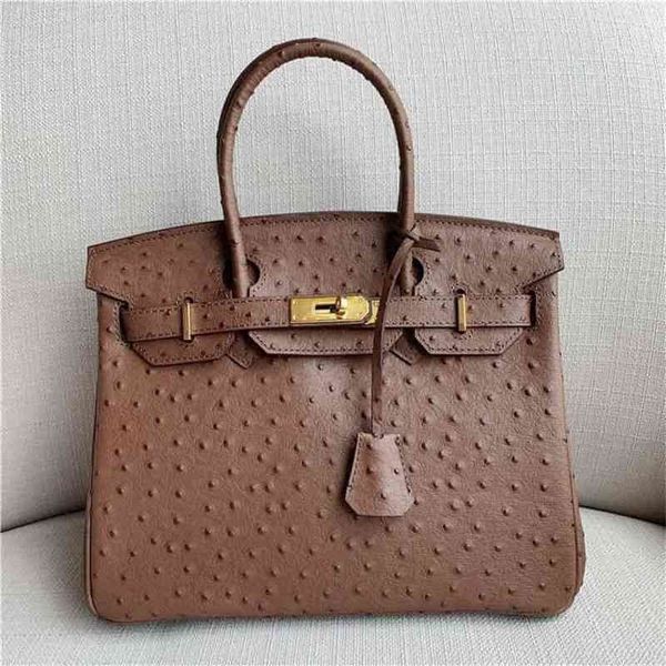 

handbags designer birkins crossbody bags skin style ostrich pattern platinum bag leather cowhide single shoulder slung big brand portable wo