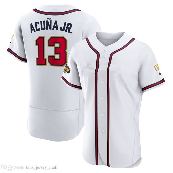 

2022 gold program baseball jerseys acuna jr. 13 olson 28 riley 27 albies 1 swanson 7 fried 54 sanders 24 h.aaron 44 jones 10 rosario 8 soler, Black