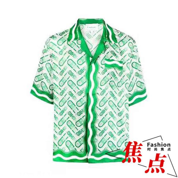 

fashion shirt 2022 designer t shirts casablance casual loose silk shirt hawaii swimming pool shirts colorful whisky t shirt gradient casa sh, White;black