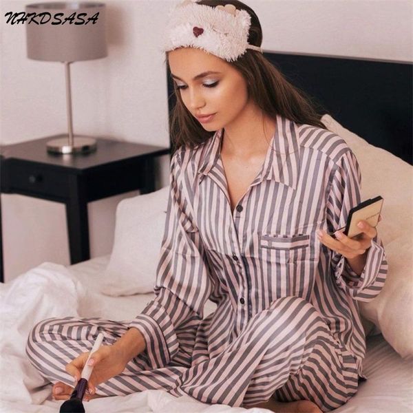 

womens sleepwear summer pajamas for women satin silk stripes sleepwear pyjamas short pink loungewear pjamas ladies home suit homewear woman, Black;red