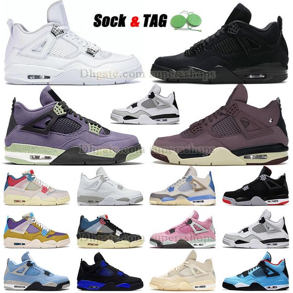 

4s pure money 4 jumpman basketball shoes mens womens triple white cement ow sail pink military black cat university blue midnight navy blue