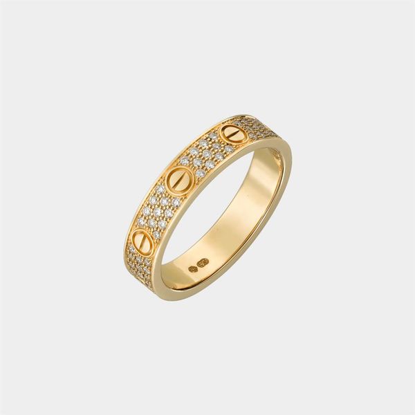 

love screw ring luxury designer jewelry for women paved diamonds gold rings titanium steel alloy gold-plated classic fashion acces2267, Silver