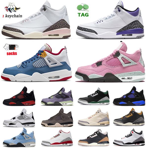 

og3 4s mens women unc basketball shoes j4 messy room military black cats dark mocha cardinal red thunder midnight navy oreo 4 sail rust pink
