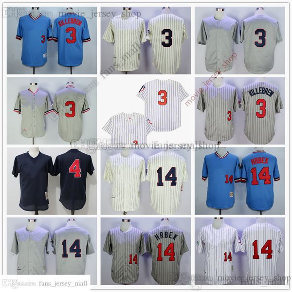 

movie mitchell and ness baseball jersey vintage 3 harmon killebrew jersey 14 kent hrbek 4 paul molitor stitched breathable sport sale high, Black