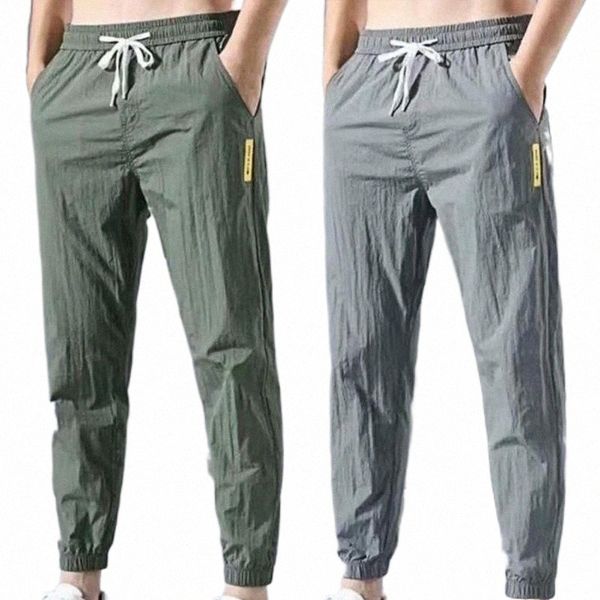 

men's pants men's pants casual loose trousers men ankle tied skin-friendly mid rise drawstring h1e0#, Black