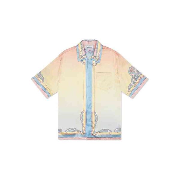 

fashion shirt 2022 designer t shirts casablance casual loose silk shirt hawaii swimming pool shirts colorful whisky t shirt gradient casa sh, White;black