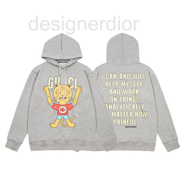 

men's hoodies & sweatshirts designer high version 2022 early autumn new luxury fashion gu home tiger printed men's and women', Black