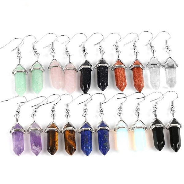 

charm 30 colors drusy fashion natural stone charms earrings hexagonal prism druzy gemstone chakra dangle earring charm w dhseller2010 dh3f1, Golden