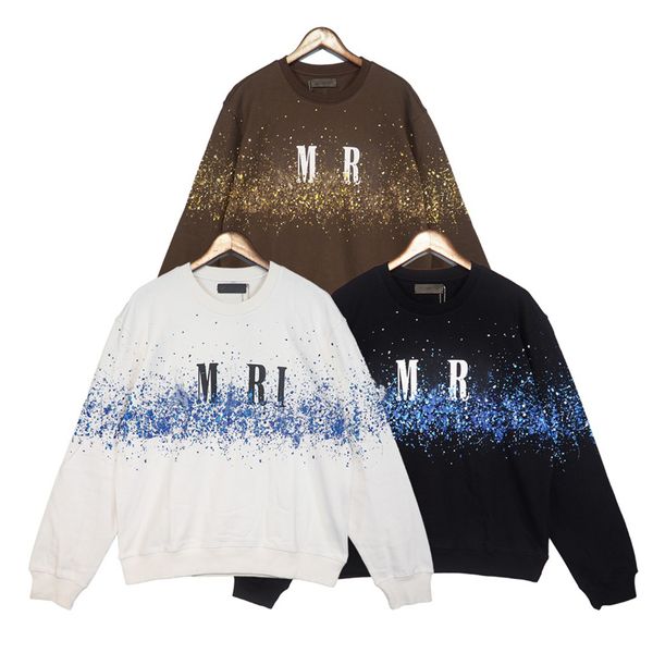 

men's hoodie black and white brown street hip hop comfort 100% cotton classic splash-ink alphabet print european and american brands wr