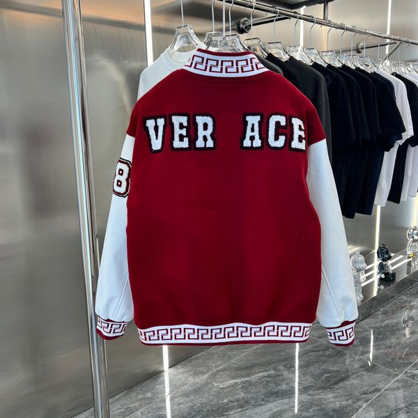 

men's plus size jackets vers designer baseball jacket men women wool coat medusa embroidered cardigan sportswear, Black;brown