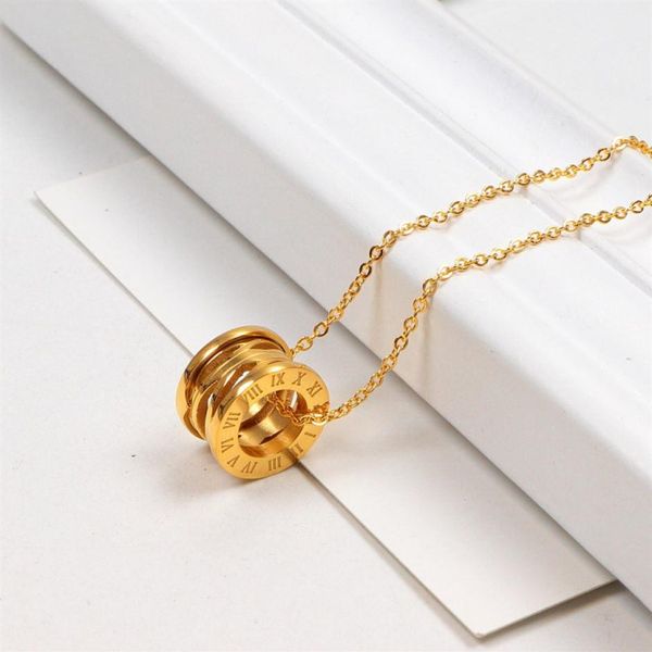 

roman number hollow necklace titanium steel letter necklace lovers short chain whole261p, Silver