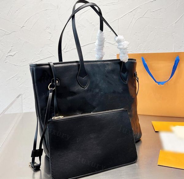 

designer totes women shopping bags leather fashion shoulder bags luxury never handbags large capacity purses lady tote coin purse 2pcs set