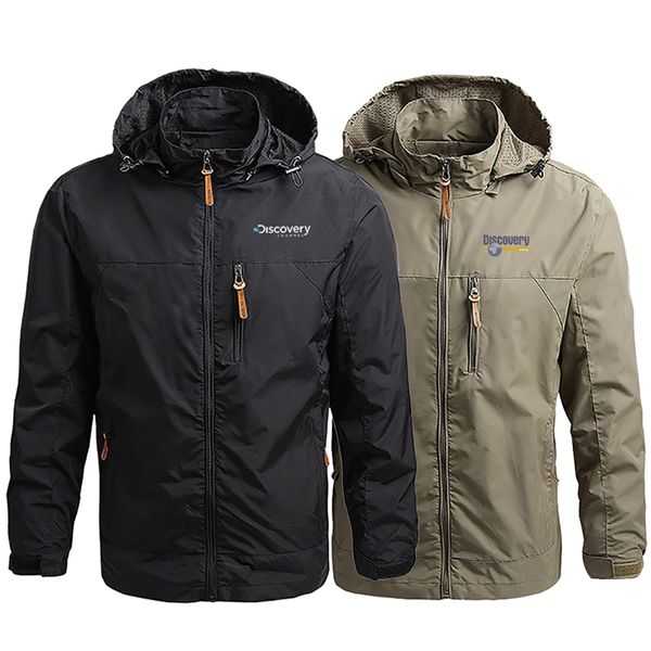 

mens jackets mens waterproof jacket hooded coat discovery mens outdoor jacket windbreaker windproof spring and autumn coat fashion clothing, Black;brown