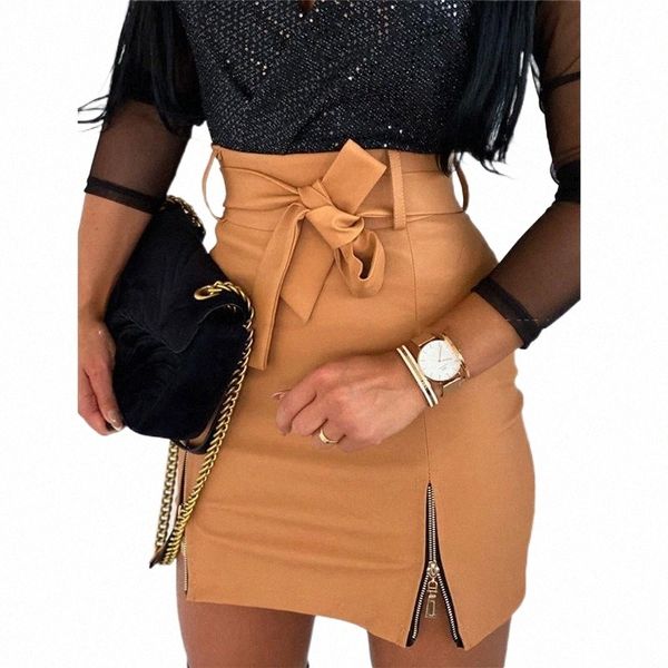 

skirts skirts black faux leather high waist mini pencil skirt for women m3sn#
