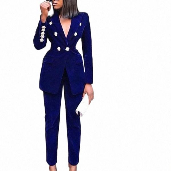 

women's suits & blazers 2pcs women's professional suit v-neck solid color long-sleeved trousers button women suits & sets office l, White;black