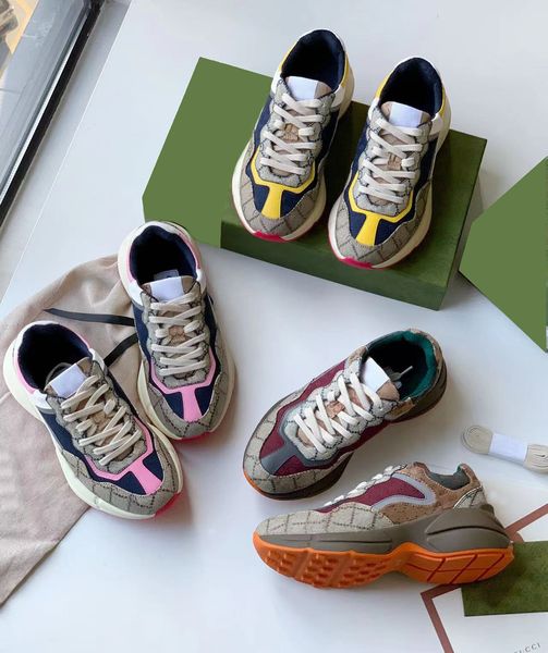 

desinger casual shoes dad sneaker rhyton paris fashion mens wom like, Black