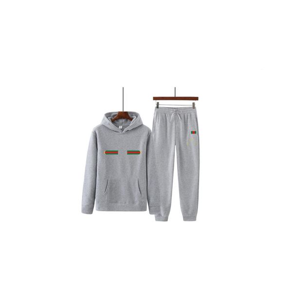 

men's and women's tracksuits men tracksuit trend hooded 2 pieces set hoodie sweatshirt sweatpants sportwear jogging 001, Gray