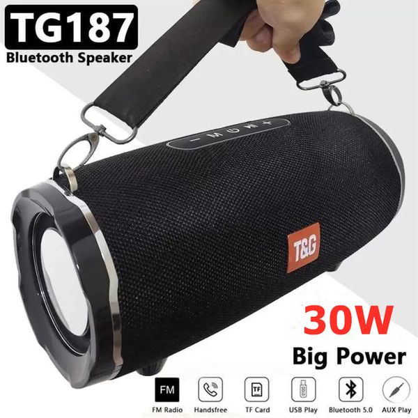 

30w high power tg187 bluetooth speaker waterproof portable column for pc computer speakers subwoofer boom box music center fm tf245k