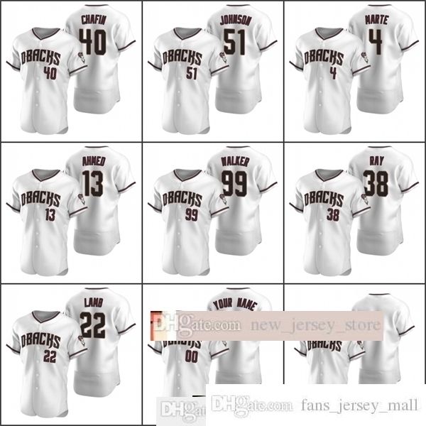 

2021 baseball jerseys men andrew chafin taijuan walker archie bradley randy johnson marte ray custom women youth kids white home jersey, Black