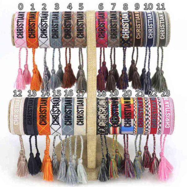 

brand luxury braided bracelet adjustable woven friendship bangle for womens mens designer letter embroidery rope bracelets jewelry gift code, Golden;silver