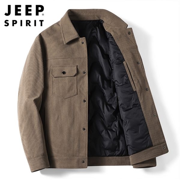 

mens down parkas mens down jacket explosion corduroy jacket lapel winter warm casual coat 220902, Black