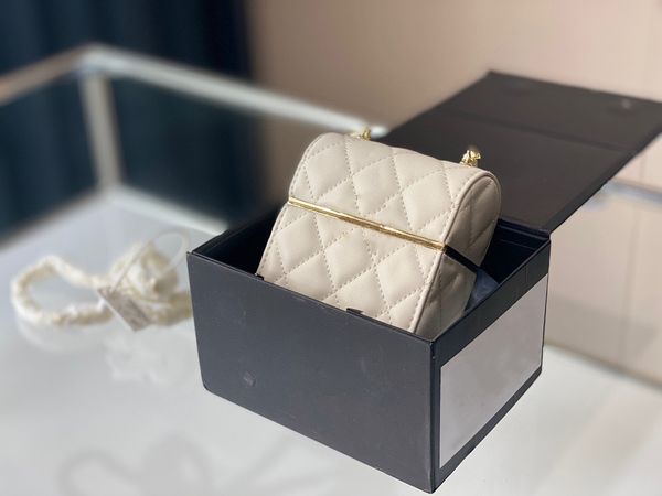 

22ss women's flip cross designs bag unique small cigarette case design classic handbags gold silver metal mini handbag shoulder bag wom