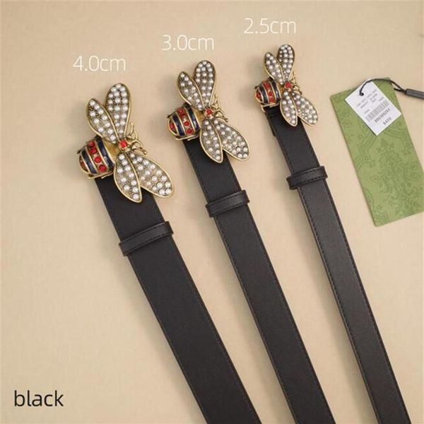 

luxury designer belt bee needle buckle fashion genuine leather women belts men letter waistband 2 5 3 0 4 0cm add box g-542263, Black;brown