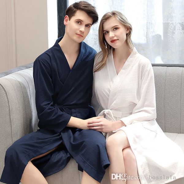 

women's pajamas bathrobe women's thin bathrobe water absorbing sweat steaming pajamas mens and womens home wear