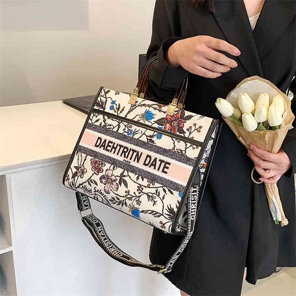 

fashion bag clearance new high capacity tote women's personalized graffiti hand tide printed letter wide shoulder strap messenger bag