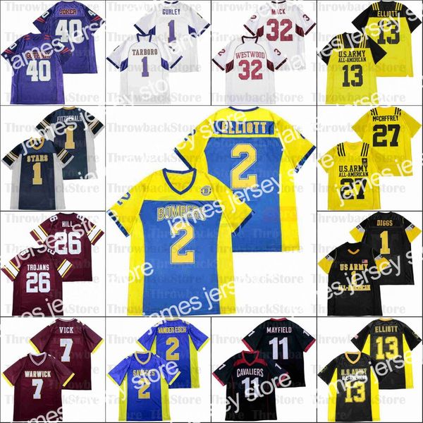 

football jerseys football jerseys size s-xxxl 27 mccaffrey 1 gurley diggs fitzgerald 32 mack 40 joker 2 elliott 13 elliott 7 vick 2 vander e, Black;red
