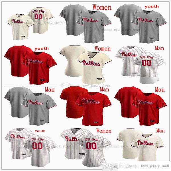 

custom men kids women baseball jersey zack wheeler alec bohm billy wagner bob boone brandon kintzler chase anderson dick allen jim bunning, Black