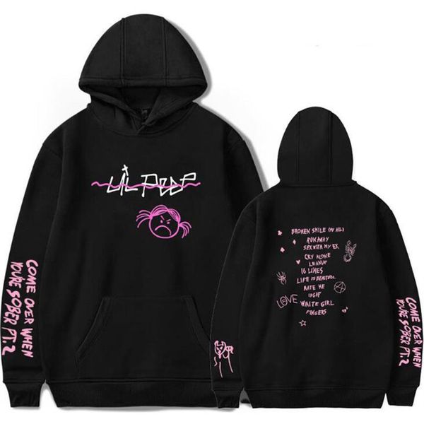 

hip hop rapper lil peep sweatshirt streetwear hoodie men women hoodies 2022 new pullover long sleeve oversized 4xl222p, Black