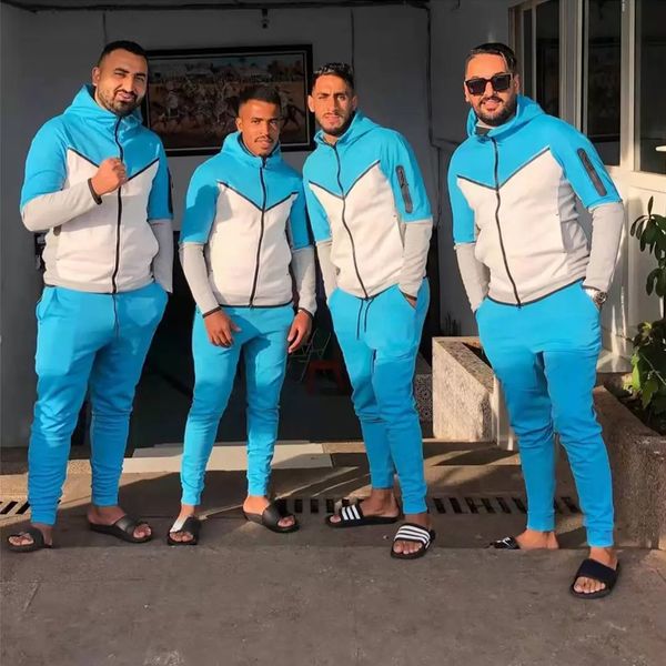 

designer tracksuits men zipper sportwear suit woman tech fleece tracksuit long sleeve jacket pant jogger casual blue techfleece long sleeves, Gray