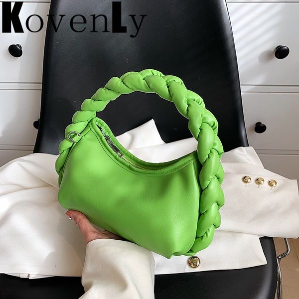 

evening bags woman weave handle cute design handbag leather clutch purse small shoulder for chain crossbody 220902